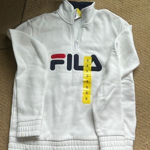 White FILA quarter zip sweatshirt